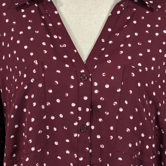 Maurices 3X-Large Top Button-Up Long Roll-Tab Sleeves Pockets Lightweight Collar - Picture 2 of 11